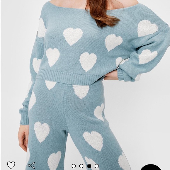 Knit heart sweater and pants set - Picture 3 of 7